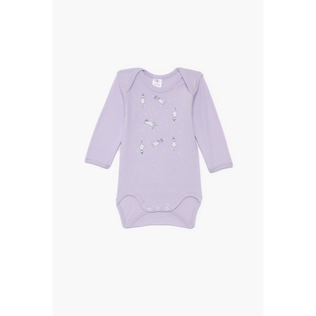 Pretty Baby Bunny Set of 6 Baby Cotton Bodysuits Long Sleeve Pink Lilac