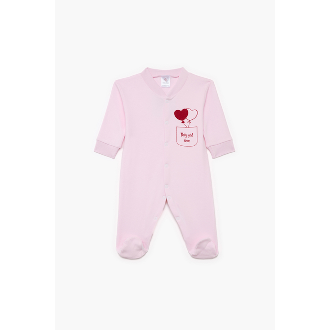 Pretty Baby Winter Baby Sleepsuit Long Sleeve Love Pink