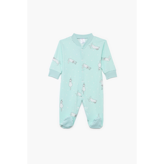 Pretty Baby Winter Baby Sleepsuit Long Sleeve Animals Mint