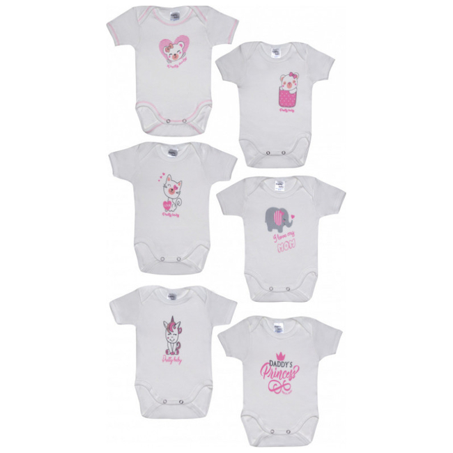 Pretty Baby Princess Set 6 Pieces of Cotton Short Sleeves 6-12 months White 34827