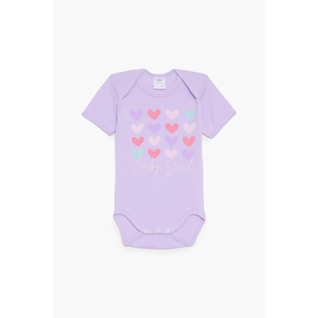 Pretty Baby Magical Σετ 6 βρεφικά βαμβακερά κορμάκια κοντό μανίκι Ροζ Λιλά