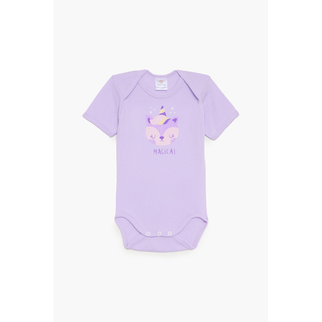 Pretty Baby Magical Σετ 6 βρεφικά βαμβακερά κορμάκια κοντό μανίκι Ροζ Λιλά