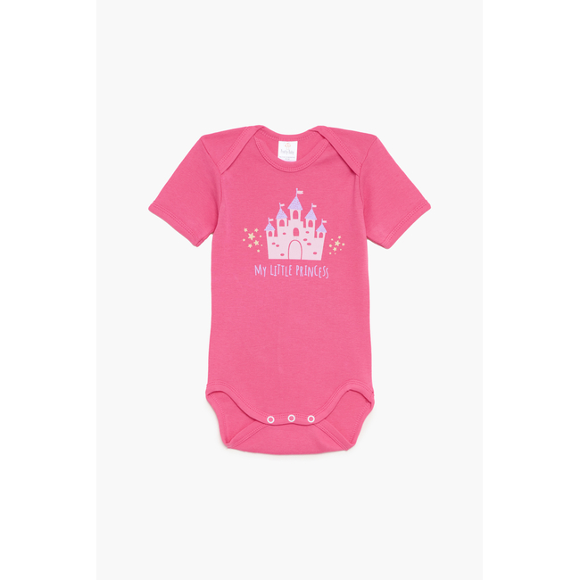 Pretty Baby Magical Σετ 6 βρεφικά βαμβακερά κορμάκια κοντό μανίκι Ροζ Λιλά