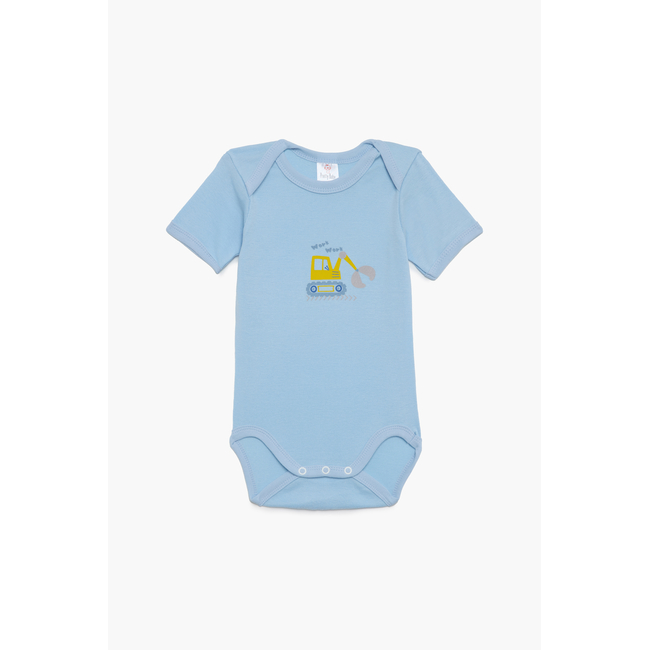 Pretty Baby Mummy Σετ 6 βρεφικά βαμβακερά κορμάκια κοντό μανίκι Σιέλ