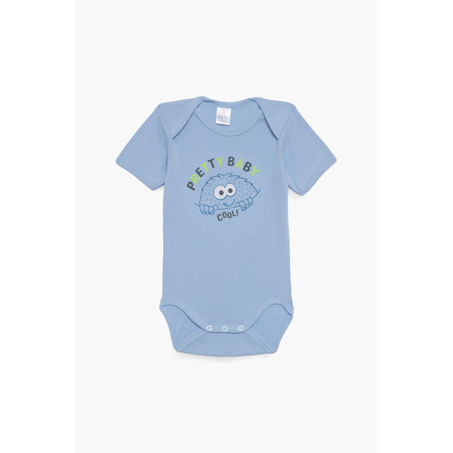 Pretty Baby Mummy Σετ 6 βρεφικά βαμβακερά κορμάκια κοντό μανίκι Σιέλ