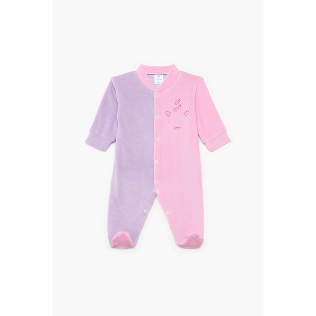 Pretty Baby Winter Velour Baby Sleepsuit Long Sleeve Unicorn Pink Lilac