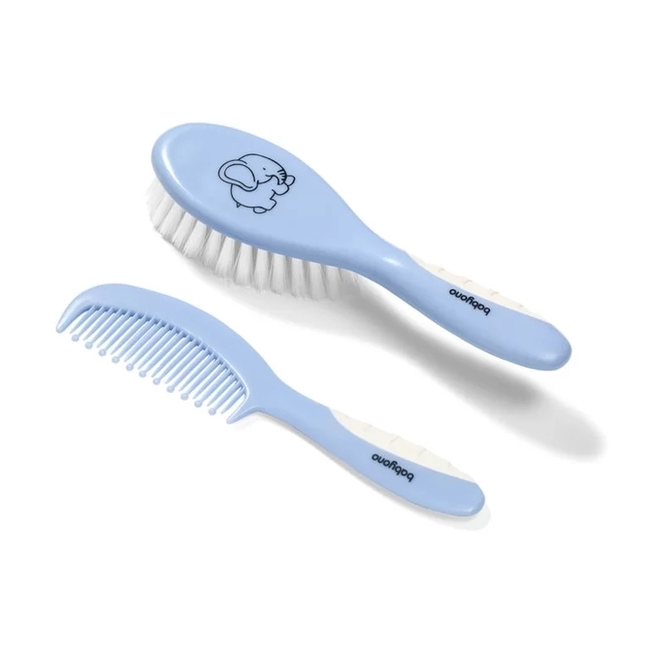 BabyOno 570/04 brush and comb soft bristles blue elephant