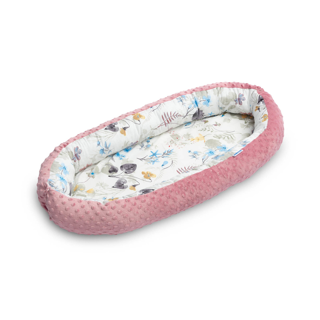 Sensillo Baby Nest Cocoon 70x30 cm Pink Leaves 22872