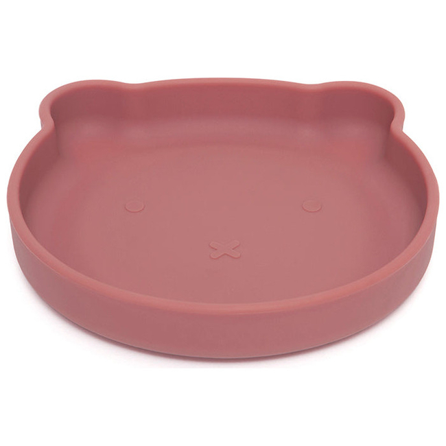 Petit Monkey Bear Children's Silicone Plate 16x17x3cm Mahogany Rose PTM-SP1