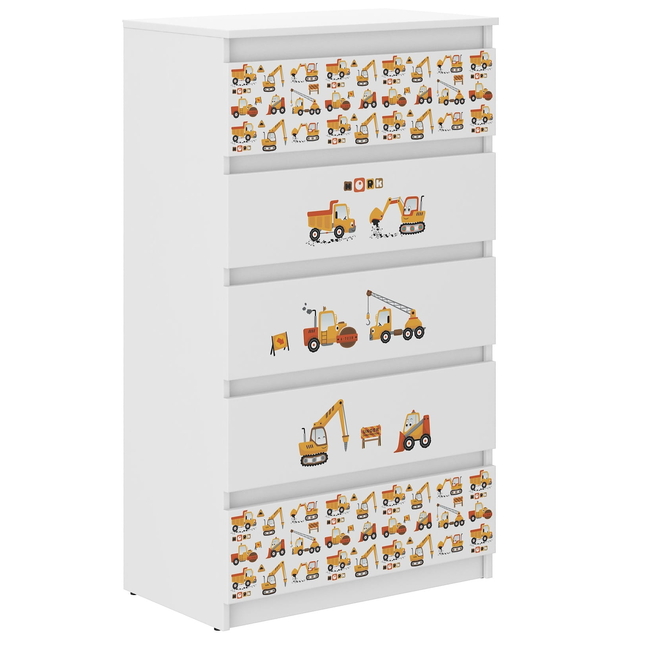 Children's Chest of Drawers R5 70x40x121cm Construction