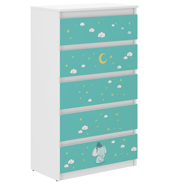 Children's Chest of Drawers R5 70x40x121cm Elephant