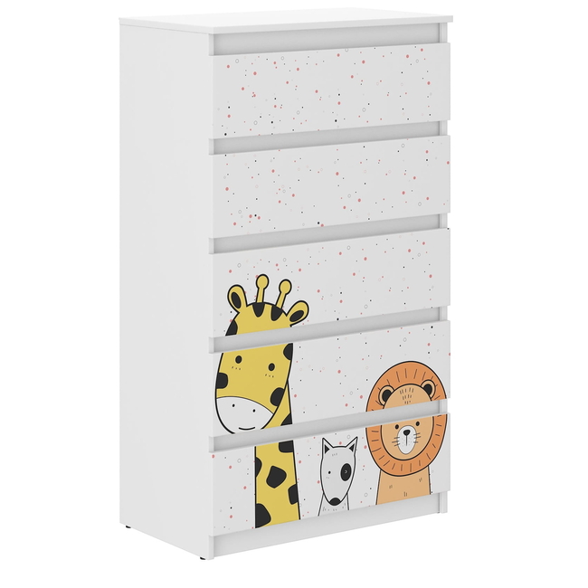 Children's Chest of Drawers R5 70x40x121cm Zoo