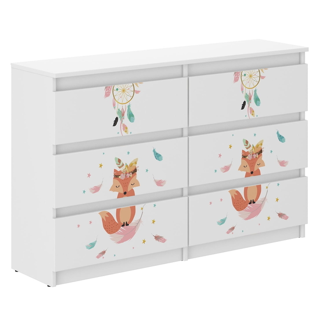 Children's Chest of Drawers R120 30x120X77cm Fox