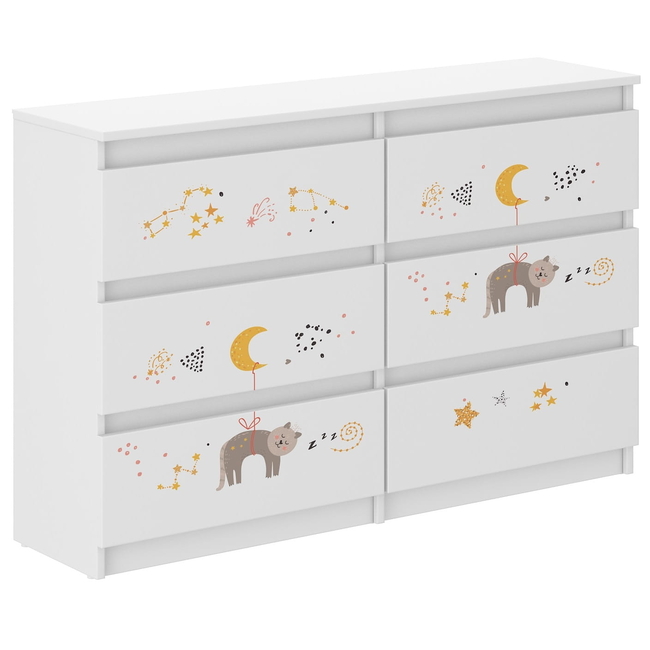 Children's Chest of Drawers R120 30x120X77cm Kitten