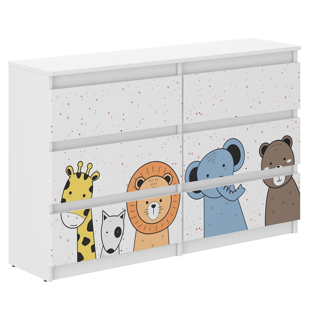 Children's Chest of Drawers R120 30x120X77cm Mini Zoo