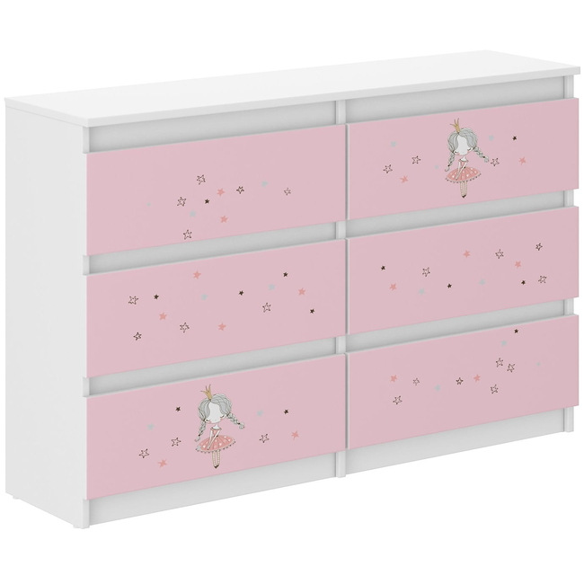 Children's Chest of Drawers R120 30x120X77cm Princess