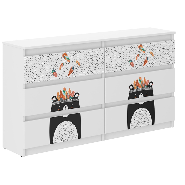 Children's Chest of Drawers R140 30x140X77 cm Black & White