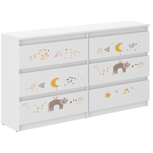 Children's Chest of Drawers R140 30x140X77 cm Kitten