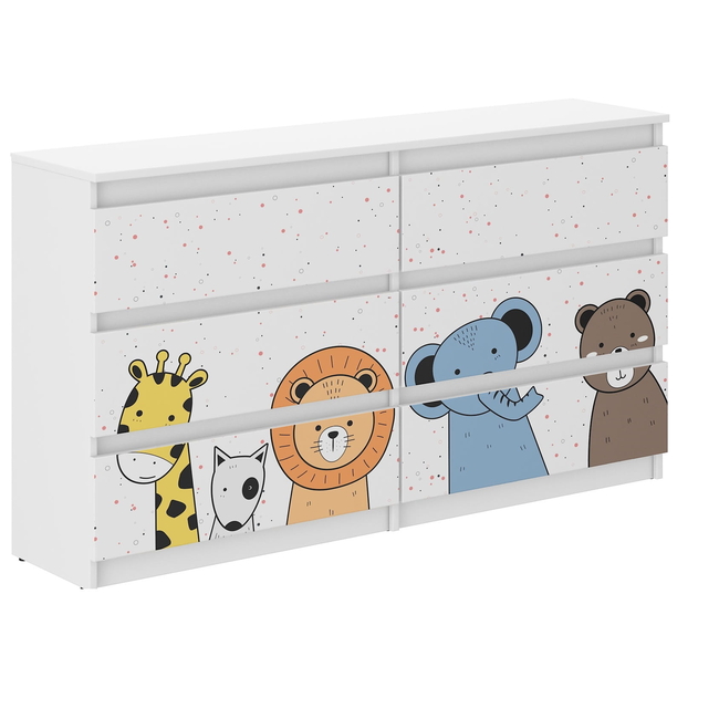 Children's Chest of Drawers R140 30x140X77 cm Mini Zoo