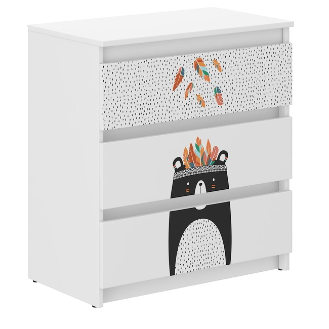 Children's Chest of Drawers R3 40x76X70 cm Black & White