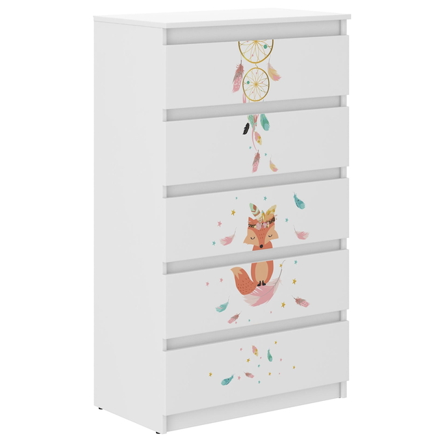 Children's Chest of Drawers R5 70x40x121cm Fox