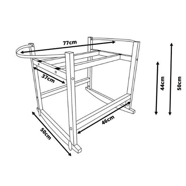 Wooden Rocking Base for Baby Bassinet White