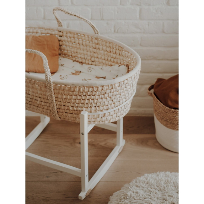 Wooden Rocking Base for Baby Bassinet White