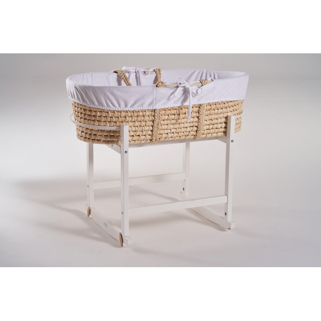 Wooden Rocking Base for Baby Bassinet White