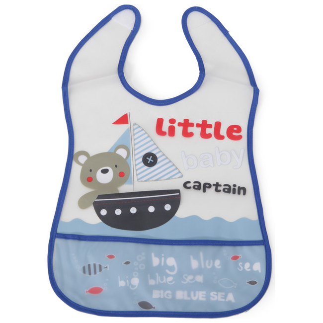 Moni Waterproof Bib with Pocket - Blue