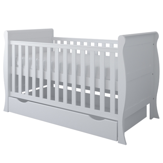 Baby Cradle Scarlet 3 in 1 for mattress 70x140 cm with Drawer White