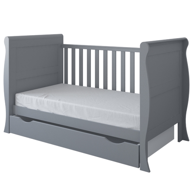 Baby Cradle Scarlet 3 in 1 for mattress 70x140 cm with Drawer Grey