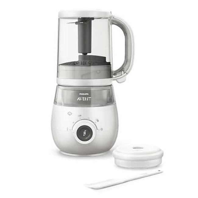Philips Avent SCF883/01 Παρασκευαστής Υγιεινής Βρεφικής Τροφής Ατμομάγειρας & Μπλέντερ Φαγητού 4 σε 1 - Χωρίς BPA
