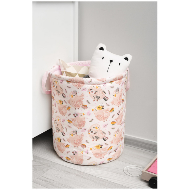 Sensilllo Cotton Storage Basket Baby Accessories 40x50cm Coral Birds 8701