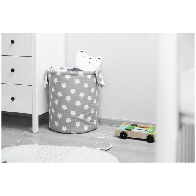 Sensilllo Cotton Storage Basket Baby Accessories 40x50cm Grey Stars 8700