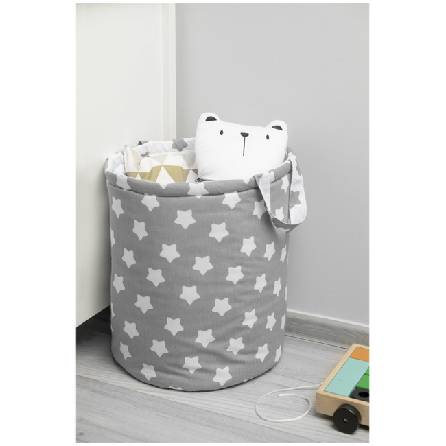 Sensilllo Cotton Storage Basket Baby Accessories 40x50cm Grey Stars 8700