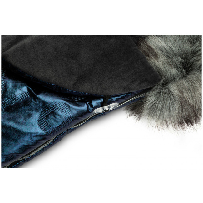 Sensillo Aspen Luxury Fur Footmuff for Baby Stroller 95x45cm Navy