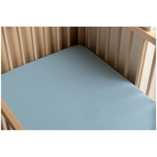 Sensillo Deluxe Sheet for Cot Mattress 120x60cm 100% Cotton Blue SILLO-22091