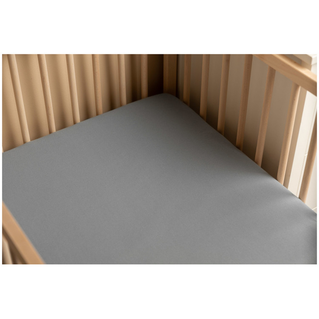 Sensillo Deluxe Sheet for Cot Mattress 120x60cm 100% Cotton Grey SILLO-22090