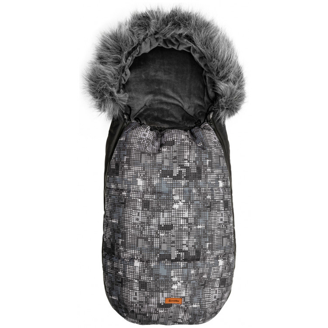 Sensillo Olaf Luxury Fur Footmuff for Stroller Graphite Dots SILLO-8361