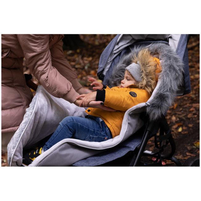 Sensillo Olaf Luxury Fur Footmuff for Stroller Graphite Dots SILLO-8361