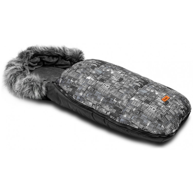 Sensillo Olaf Luxury Fur Ποδόσακος για Παιδικό Καρότσι 100x45cm Graphite Dots SILLO-8361