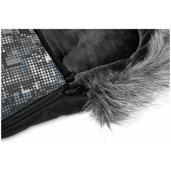 Sensillo Olaf Luxury Fur Ποδόσακος για Παιδικό Καρότσι 100x45cm Graphite Dots SILLO-8361