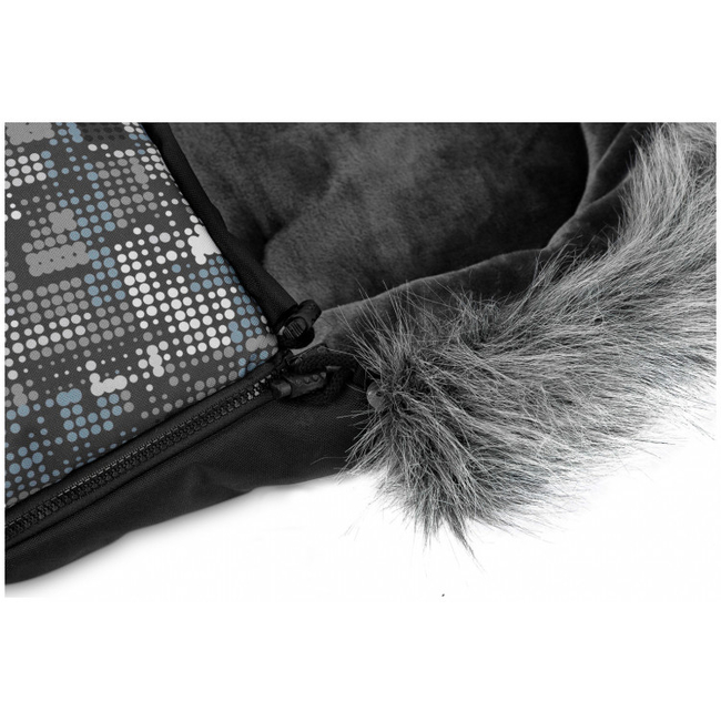 Sensillo Olaf Luxury Fur Footmuff for Stroller Graphite Dots SILLO-8361