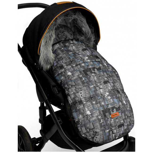 Sensillo Olaf Luxury Fur Footmuff for Stroller Graphite Dots SILLO-8361