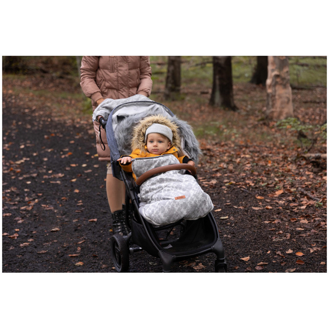 Sensillo Olaf Luxury Fur Footmuff for Stroller Graphite Dots SILLO-8361