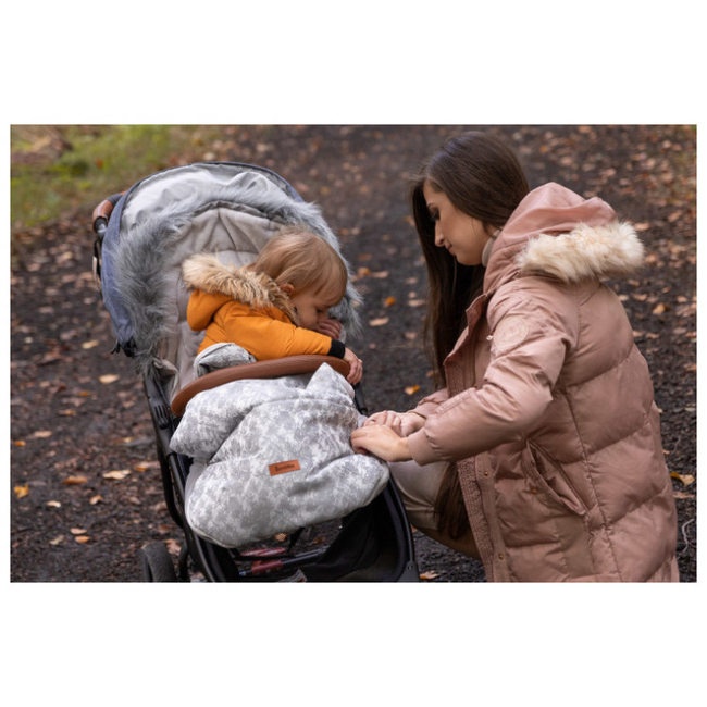 Sensillo Olaf Luxury Fur Ποδόσακος για Παιδικό Καρότσι 100x45cm Black SILLO-8364