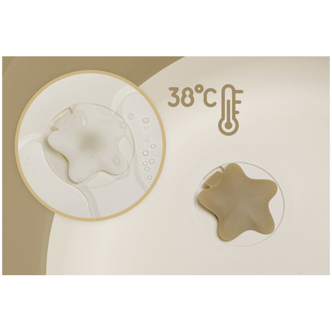 Sensillo Folding Baby Bathtub with Thermometer 81.5 x 50.5 cm Beige SILLO-2022