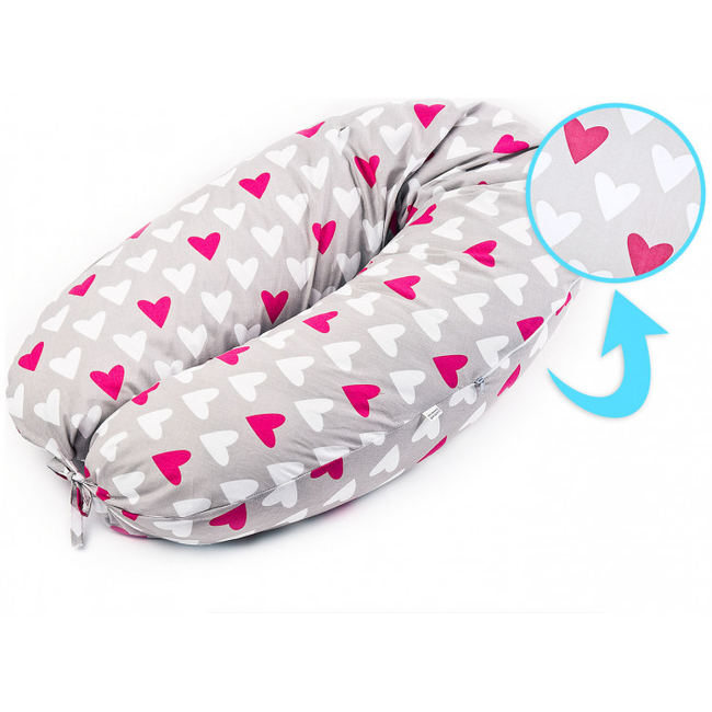 Sensillo Royal XL 180x35cm nursing Pillow Hearts Pink SILLO-2270