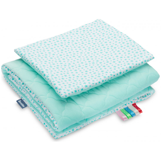 Sensillo Velvet Set 2pcs Pillow & Blanket 75 x 100cm Zig Zag Mint SILLO-4507