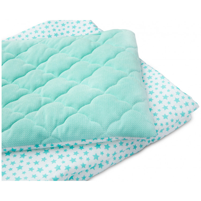 Sensillo Velvet Set 2pcs Pillow & Blanket 75 x 100cm Zig Zag Mint SILLO-4507